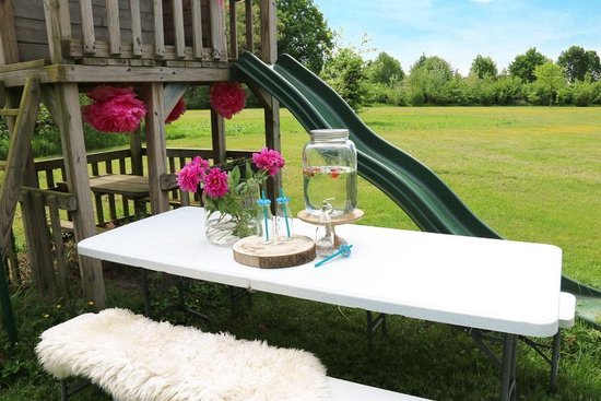 ERRO Campingtafel - Vouwtafel - inklapbare tafel - plooitafel - 180x74x72 cm - Wit - Voor 8 personen — afbeelding 4
