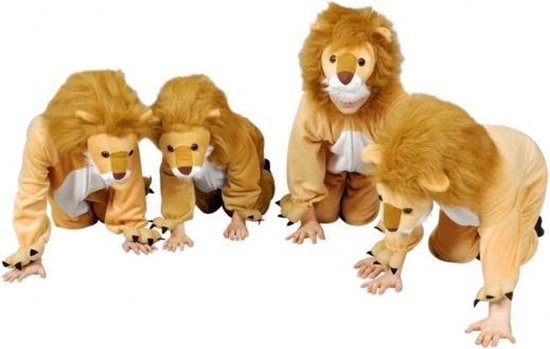 Dieren kostuum leeuw voor kinderen 98-104 - leeuwen onesie pak | bol.com