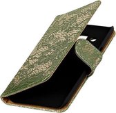 BestCases.nl Donker Groen Lace booktype wallet cover cover voor Samsung Galaxy J3 2016