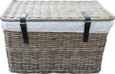 Rieten mand met deksel - Sidano - rotan - 76x48x45 cm