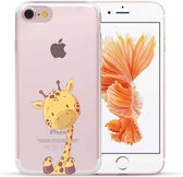 Apple Iphone 7 / 8 / SE2020 / SE2022 hoesje Transparant siliconen telefoonhoesje - Girafje