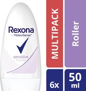 Rexona Sensitive Deodorant Roller - 6 x 50 ml - Voordeelverpakking