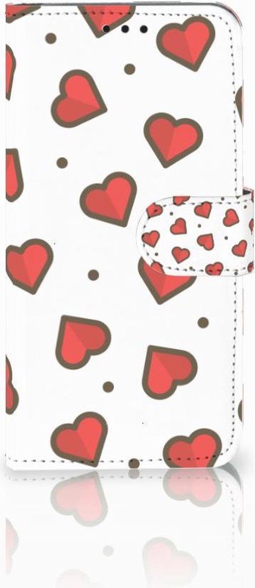 Book Case voor Huawei P30 Lite (2020) Telefoon Hoesje Hearts