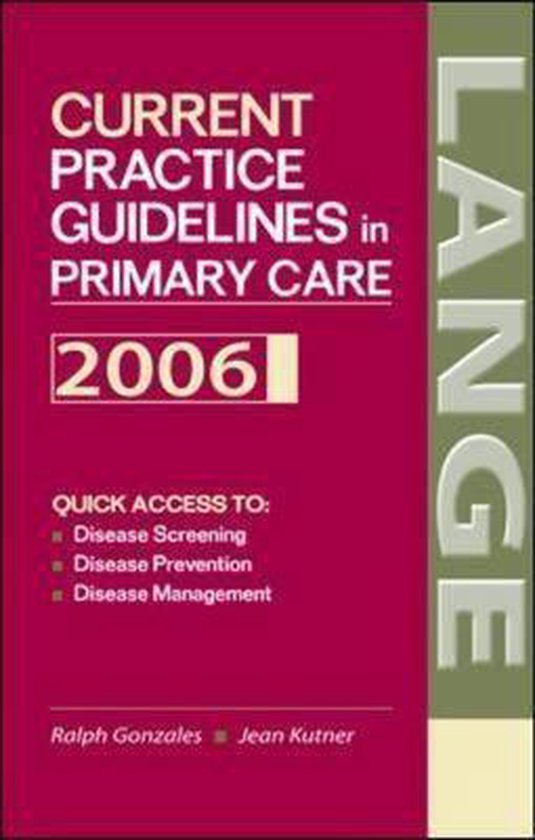 Current Practice Guidelines in Primary Care 2006 9780071462419