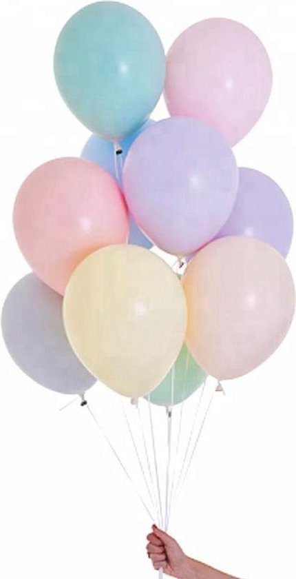 16x pastel ballonnen 27 cmPastel Ballonnen - 16 Stuks in 8 Pasteltinten - Latex Ballonnen - Geschikt voor Helium | pastel kleur ballon