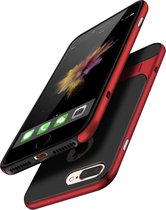 Apple iPhone 7 Plus - iPhone 8 Plus Backcover | Zwart - Rood | Shockproof Hoesje | TPU met Kickstand