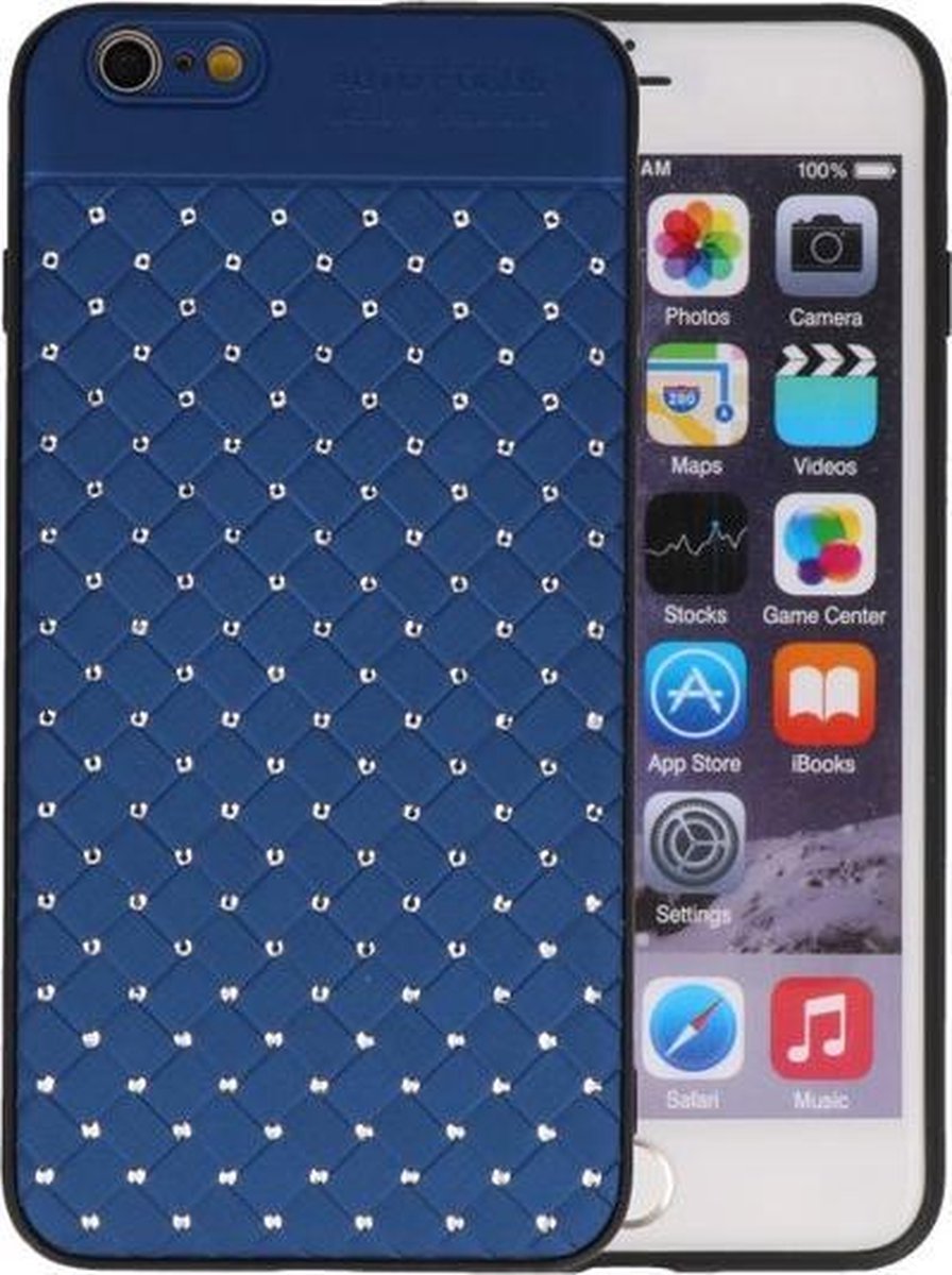 Blauw Diamand Geweven hard case hoesje voor Apple iPhone 6 Plus / 6s Plus