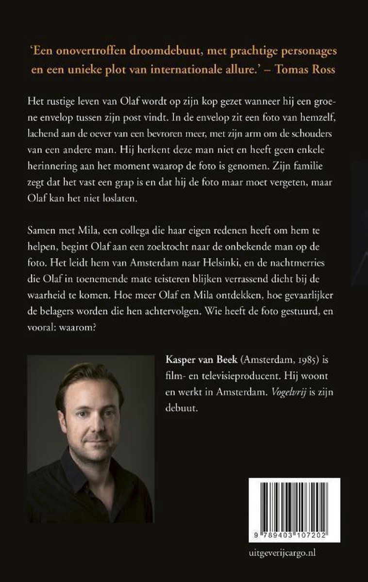 Portret van de schrijver Kasper van Beek, auteur van Vogelvrij.