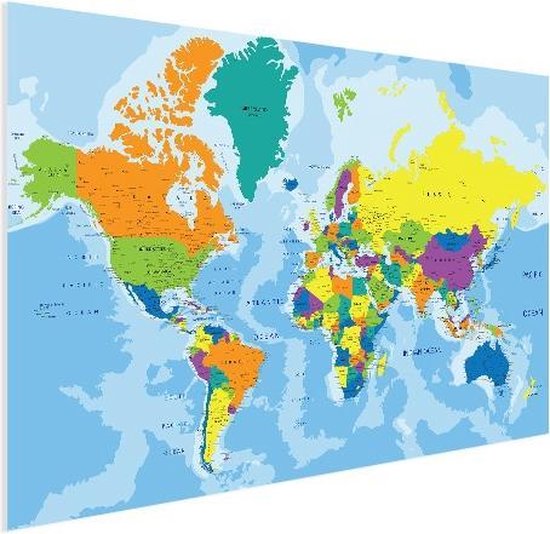 Affiche couleur carte du monde (décoration murale) grand 150x100 cm |  Affiche de carte... | bol