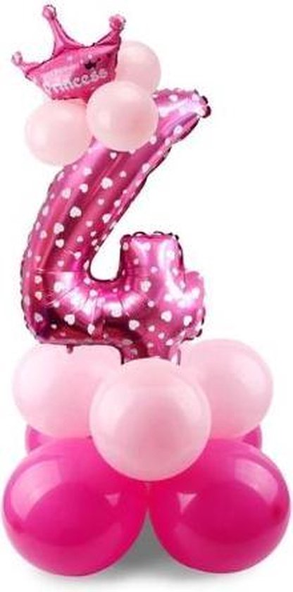 4 jaar ballonnen set | 4 jaar meisjes verjaardag | Baby verjaardag of  kinderfeestje |... | bol.com