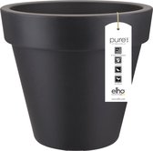 Elho Pure Round 80 - Bloempot voor Binnen & buiten - Ø 76,5 x H 70 - Zwart/Antraciet