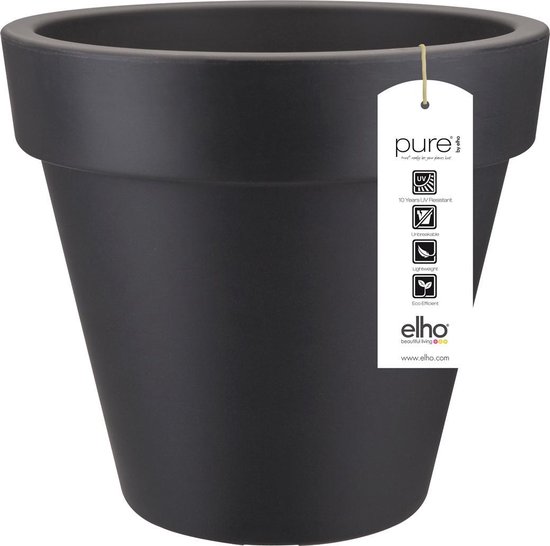 Elho Pure Round - Bloempot voor Binnen & buiten - Ø 76,5 x H 70 - | bol.com