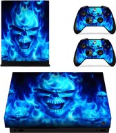 | "Skull Blue Flames" Xbox One X skin