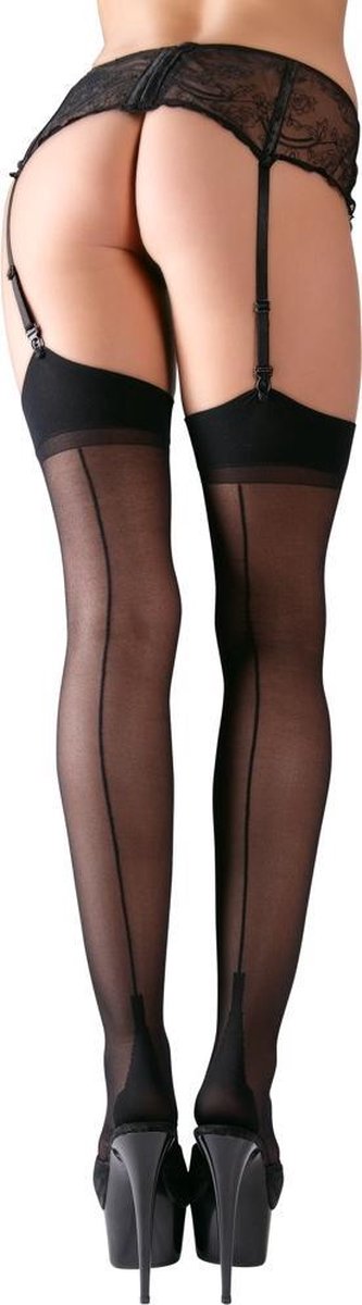 Goedkoopste Cottelli Collection – Net Kousen met Clip Strip voor Hoge Hakken - Maat S – Zwart
