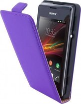 Mobiparts Premium Flip Case Sony Xperia E Purple