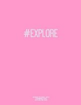 Notebook for Cornell Notes, 120 Numbered Pages, #EXPLORE, Pink Cover