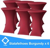 Statafelrok Luxe Burgundy x 6 - Statafel Tafelrok - Statafelhoes - Stretch –  ∅80 x 110 cm – geschikt voor Horeca Evenementen | Sta Tafel Hoes | Statafel | Staantafelhoes | Cocktailparty | Tr