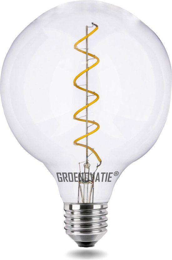 Groenovatie LED Filament Globelamp E27 Fitting - 4W - 160x125 mm - Extra Warm Wit - Dimbaar