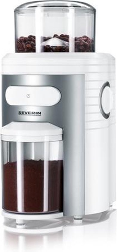 Severin KM3873 - Elektrische koffiemolen - Wit/zilver - RVS - 100% BPA-vrij - 150 W