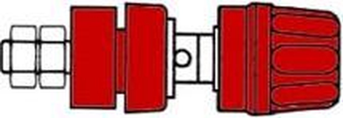 GEISOLEERDE 4mm INBOUWBUS MET KOP EN RING / ROOD (PKI10A) (HM2411A)