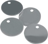 Indentificatieplaatjes, blanco, glad, aluminium, 100/VE Ø 23 mm