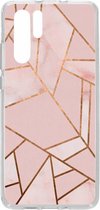 Design Backcover Huawei P30 Pro hoesje - Grafisch Roze / Koper