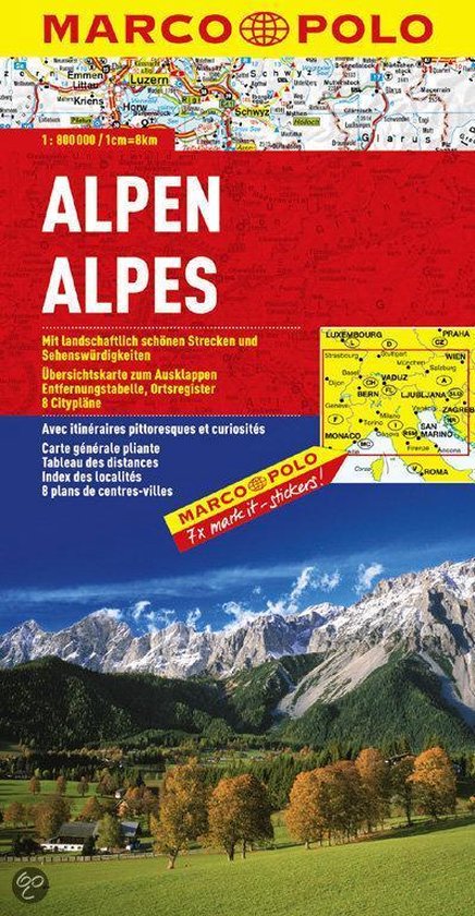 MARCO POLO Länderkarte Alpen 1 : 800 000