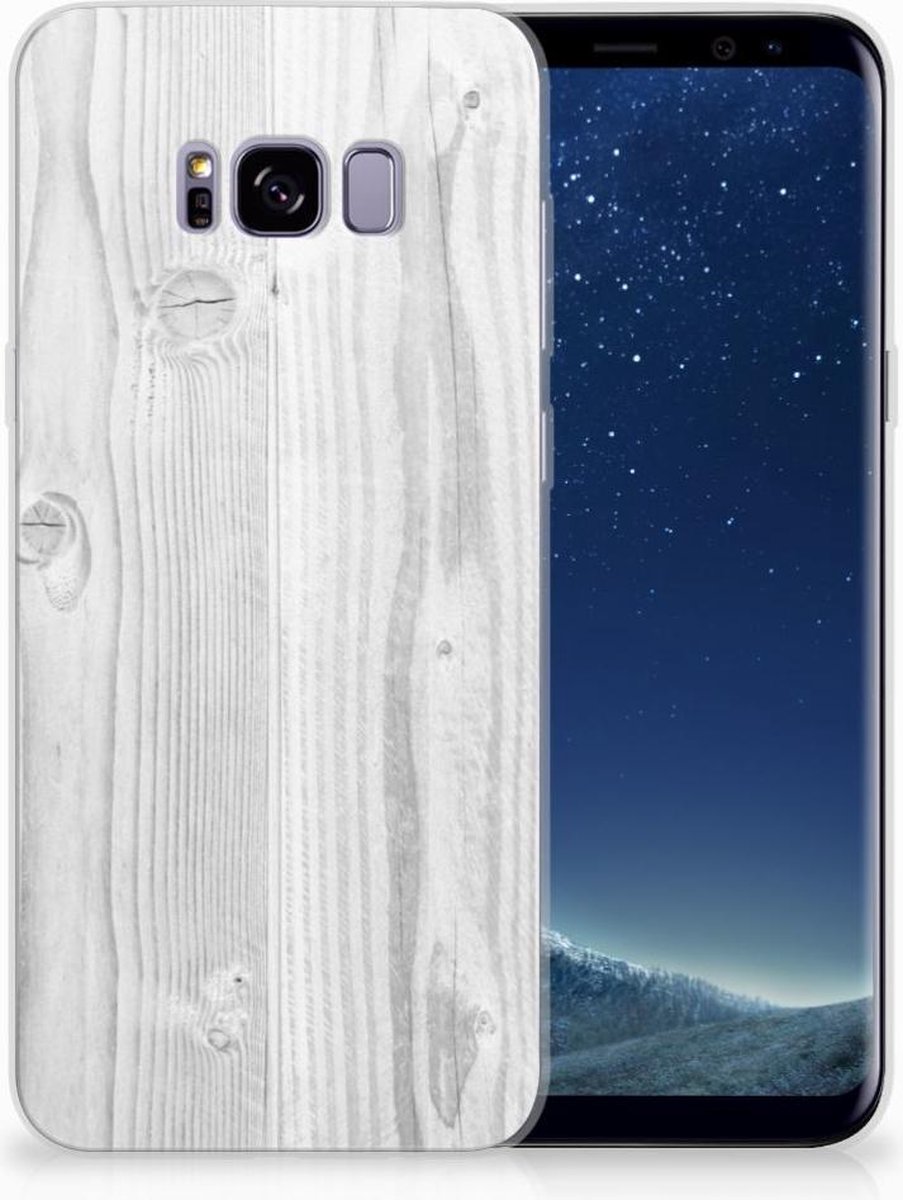 Samsung Galaxy S8 Plus Bumper Hoesje White Wood