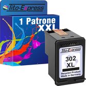 Set van 1x gerecyclede inkt cartridge voor HP 302 XL zwart OfficeJet 3830 3831 3832 3833 3834 3835 4650 5230