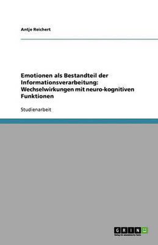 Emotionen als Bestandteil der Informationsverarbeitung - cover