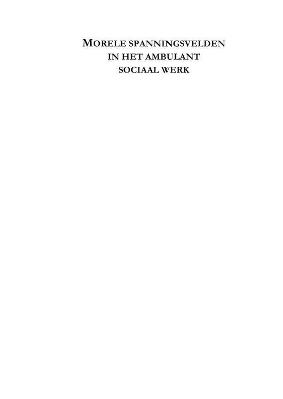 Titelpagina met "Morele spanningsvelden in het ambulant sociaal werk".