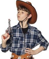 Speelgoed cowboy revolver/ pistool zilver 20 cm