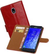 Zakelijke Bookstyle Hoesje voor Samsung Galaxy J7 (2018) Rood