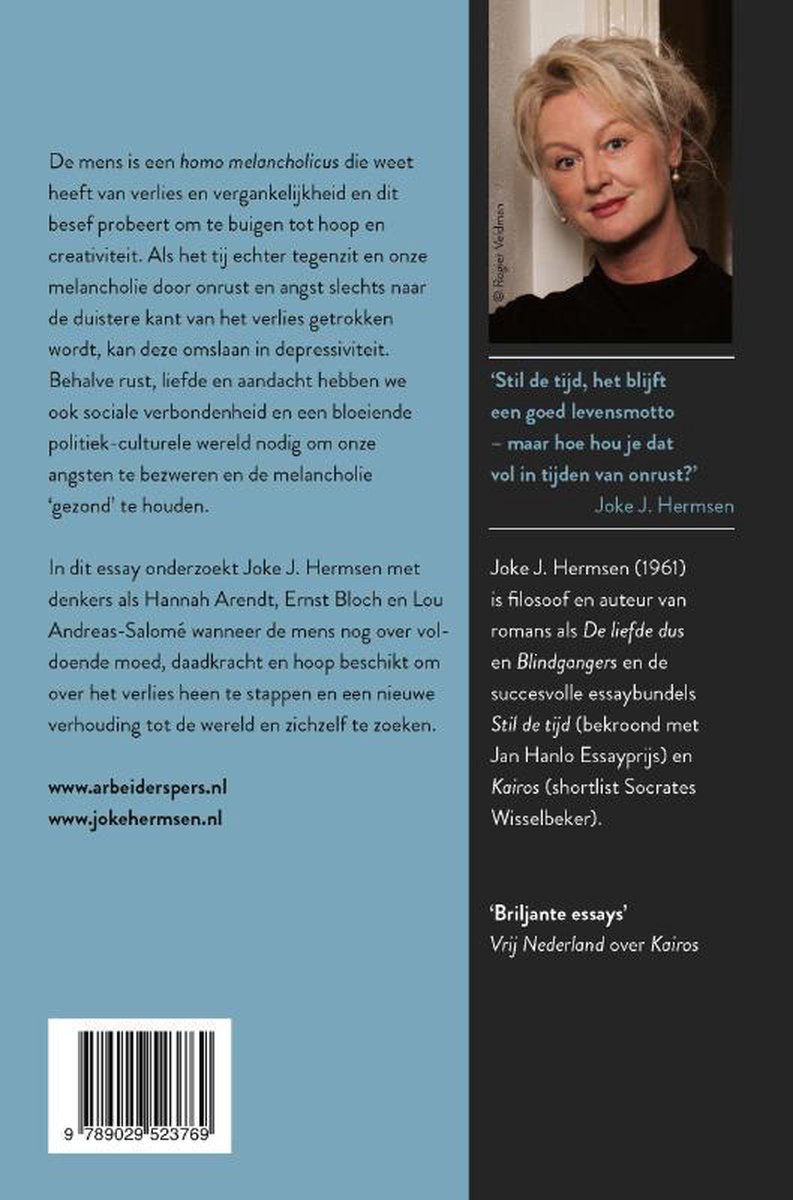 Melancholie van de onrust - back cover