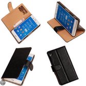 PU Leder Zwart Hoesje Sony Xperia Z3 Book/Wallet Case/Cover