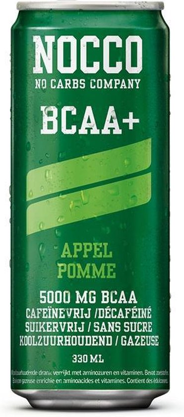 Nocco BCAA+ Drink - Aminozuur / BCAA's - Suikervrij - Appel Smaak - 1  Blikje - 330 ml | bol.com