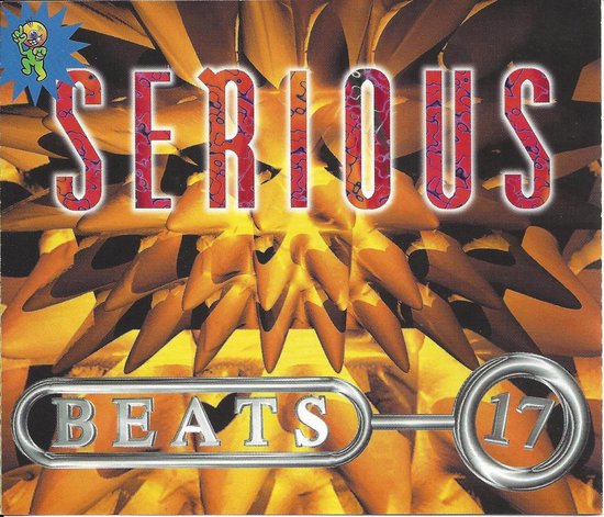 Albumcover met de tekst 'SERIOUS BEATS 17' op een gele en oranje achtergrond met abstracte vormen.