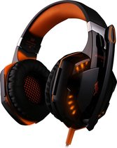 KOTION EACH G2000 Over-ear Game Gaming hoofdtelefoon Headset Koptelefoon Headband met Mic Stereo Bass LED licht voor PC Gamer,Kabel Length: About 2.2m(Orange + zwart)