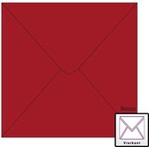 Benza Wenskaart Enveloppen - Vierkant 14 x 14 cm - Kerst Rood - 100 stuks