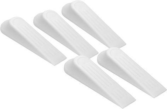 Deurstopper wig - 5 stuks - wit - deurwig - GS Quality Products