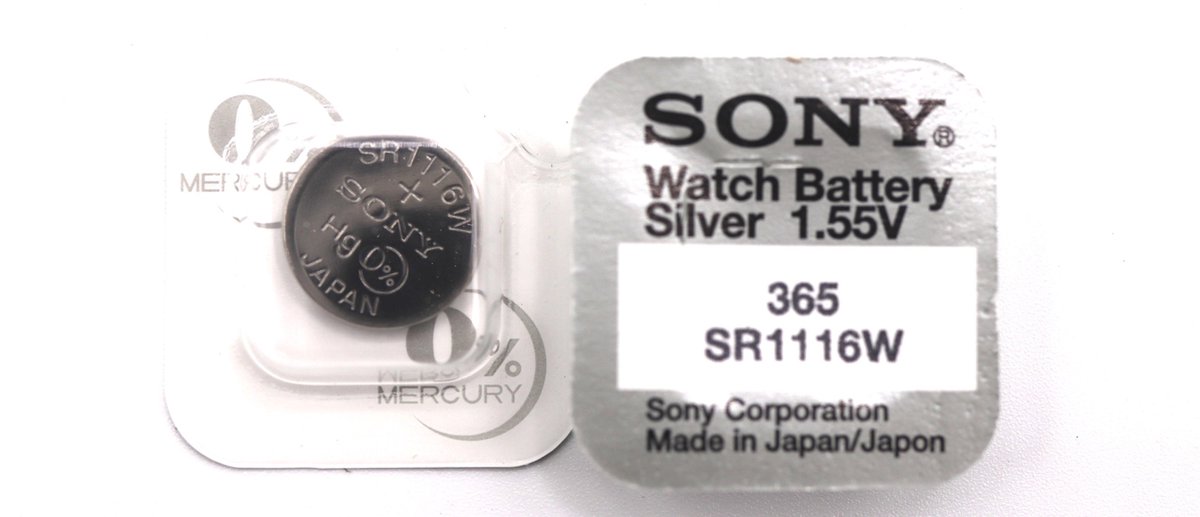Sony 365, 366, SR1116SW knoopcel horlogebatterij