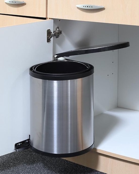 patroon hel Gelach Uitschuifbare keukenkast prullenbak - 12 Liter - Uitneembaar - Opent en  sluit vanzelf | bol.com