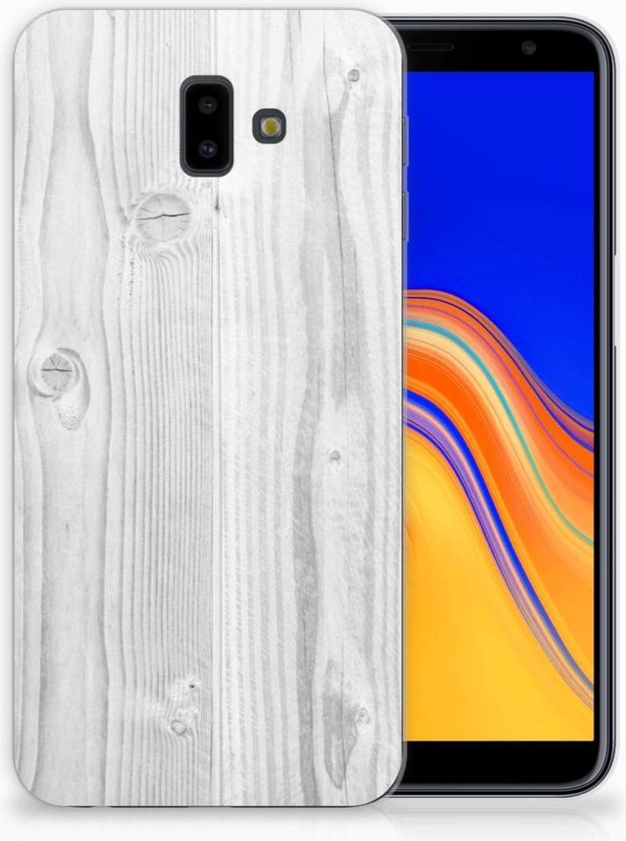 Samsung Galaxy J6 Plus (2018) Bumper Hoesje White Wood