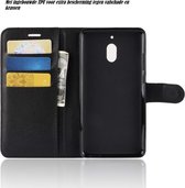 DrPhone Nokia 2.1 Flipcover - Bookcase - Étui portefeuille de Luxe en cuir PU de type livre - Étui portefeuille avec béquille - Zwart