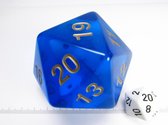 55mm 20-zijdig spindown, transparant blauw