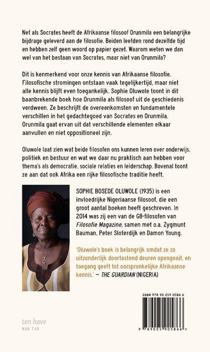 Socrates en Orunmila - back cover