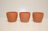 DBT Bloempot Terracotta Las Palmas H7 D 8 per 3 stuks binnenmaten D 7 H 6