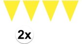 2x Mini vlaggenlijn / slinger - geel -  300 cm