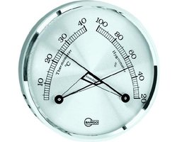 Barigo 8861 comfortmeter - thermometer hygrometer - metaal -  Ø 8,5 cm