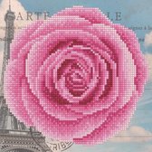 LA49288 Diamond Dotz® - Diamond painting volwassenen - Roze roos 22 x 22cm - Volledig pakket - Ronde steentjes